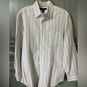 Banana Republic Classic Fit Green Striped Shirt